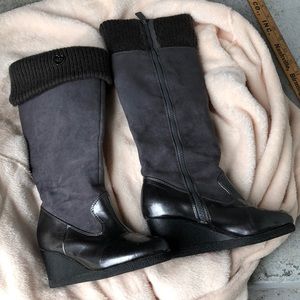 Michael Kors girls zip up boots with wedge